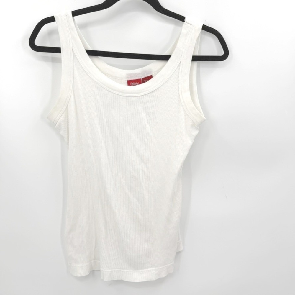 Vintage Mossimo Tank Women S Y2K White Ribbed Cotton Basic Minimalist Layering